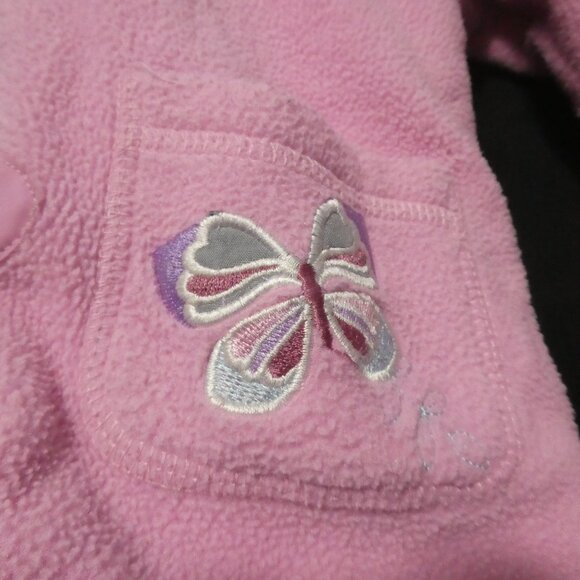 ADORABLE JR TOO | size 6 girls, kids | Pink Fleece Hooded Pea Coat | Butterflies - Picture 10 of 16